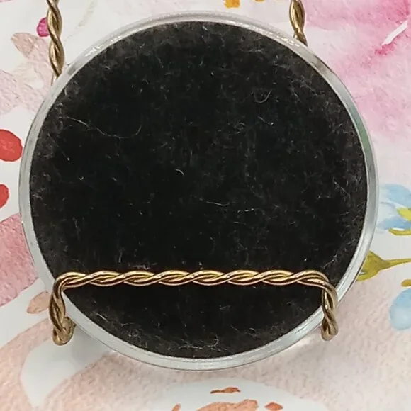 HUMMINGBIRD Floral Round Glass PAPERWEIGHT England Enesco Corp Vintage 3 1/2" - Picture 4 of 5